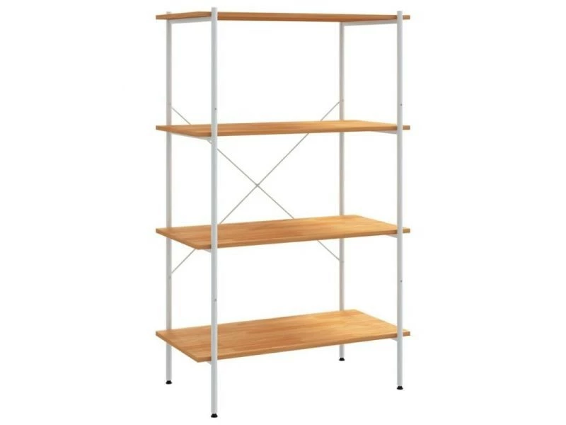 Vidaxl étagère à 4 Niveaux Blanc Et Chêne 80x40x130 Cm – Image 2
