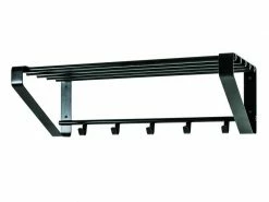 Contemporain Nuancemeuble Garderobe Murale Jérusalem Noir L65 X P30 X H20 Cm