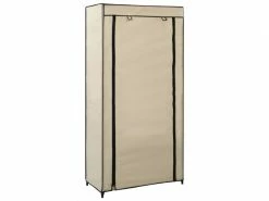Superbe Rangements Pour Armoires à Vêtements Collection La Valette Armoire à Chaussures Avec Housse Crème 58x28x106 Cm Tissu