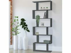 ID_MARKET Etagère Bibliothèque Sofia Forme S Bois Gris 189 Cm