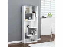 Sublime étagères Reference Vienne Bibliothèque Blanc Brillant 67x24x161 Cm Aggloméré