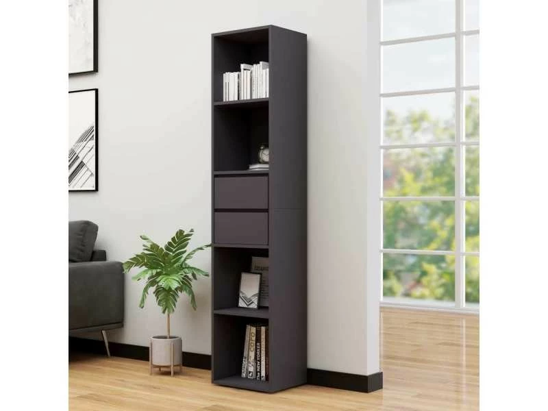 Esthetique étagères Ensemble Lima Bibliothèque Gris 36x30x171 Cm Aggloméré