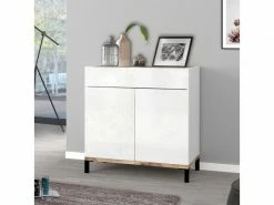 AHD_AMAZING_HOME_DESIGN Meuble à Chaussures 12 Paires De Chaussures Tiroir D'entrée En Bois Blanc Calvin Light