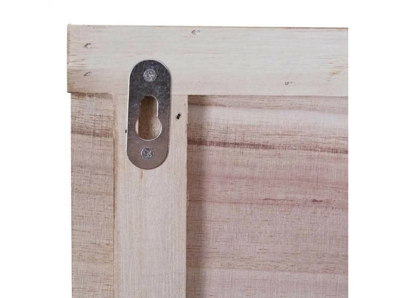 Garderobe Murale Hwc-c89 Avec Miroir, Planche Vestiaire, Vintage, 5 Crochets 90x60cm ~ Brun Naturel – Image 5
