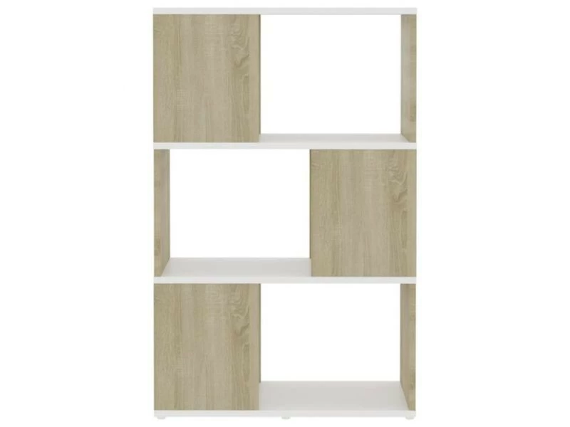 Vidaxl Bibliothèque/séparateur De Pièce Blanc Chêne Sonoma 60x24x94 Cm – Image 4