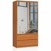Akord Armoire S90 Aulne 90 Cm 2 Portes 2 Tiroirs Couleur Aulne Mat, 4 étagères - 90x51x180 Cm