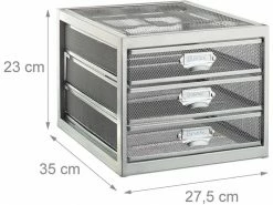 Trieur De Document Organiseur Bureau 3 Compartiments Gris Helloshop26 13_0002900