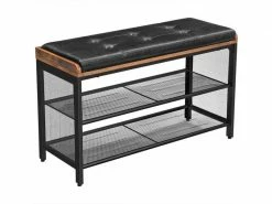 Banc De Rangement Chaussures Harold Marron Médium Mdf H48cm