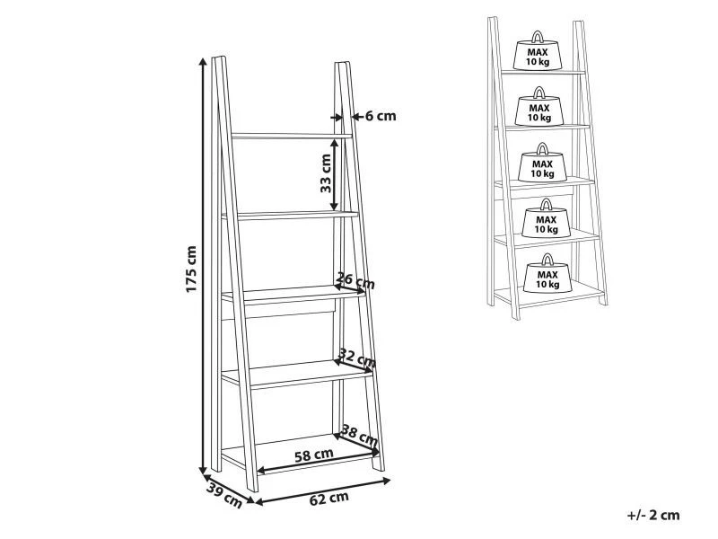 BELIANI Étagère à 5 étages En Bois Foncé Wilton – Image 3
