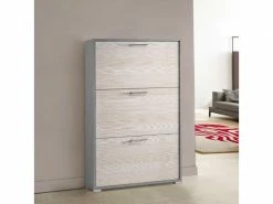 TERRANEO Meuble à Chaussures D'entrée 9 Paires De Chaussures Avec 3 Portes En Bois De Mélèze 6003