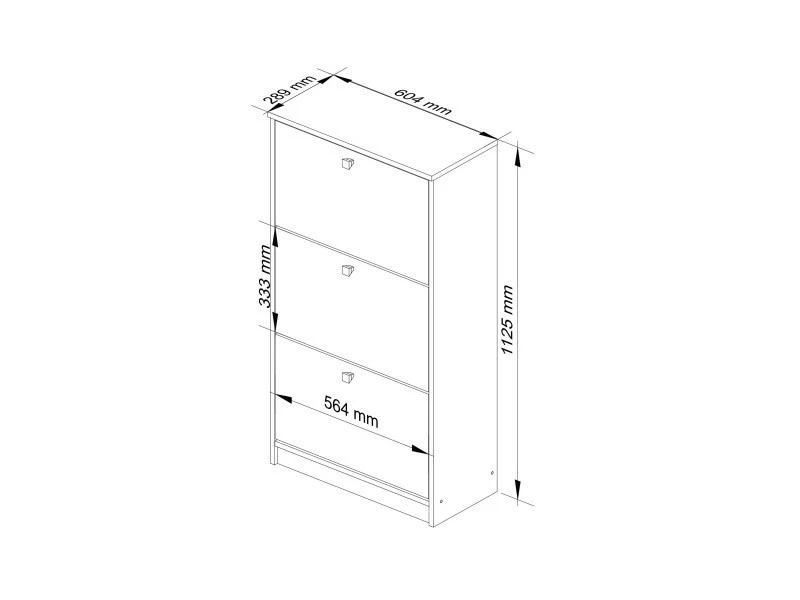 3xeliving Deanna 3 Meuble à Chaussures Sonoma – Image 3