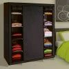 ID_MARKET Armoire De Rangement Noire Dressing Penderie Xxl Tissu