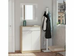 Commode Meuble à Chaussures Coloris Blanc Brillant / Cambrian - Hauteur 101 X Longueur 75 X Profondeur 36 Cm