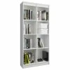 Dita - Bibliothèque Style Contemporain Salon/séjour/bureau - 180x80x35 Cm 8 Niches De Rangement - Meuble De Rangement - Blanc