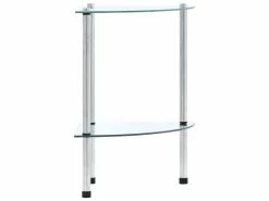 Vidaxl étagère à 2 Niveaux Transparent 30x30x47 Cm Verre Trempé