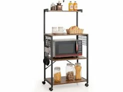 Giantex étagère De Cuisine Industrielle, Meuble De Rangement à 3 Niveaux