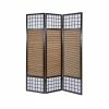 Paravent Bois Brun En Bambou 3 Pièces 200cmx130