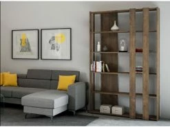 LES_TENDANCES Bibliothèque Bois Noyer Bamka 120 Cm