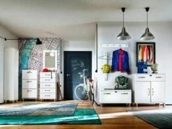 Subleem Meuble à Chaussures 3 Rabats California Blanc