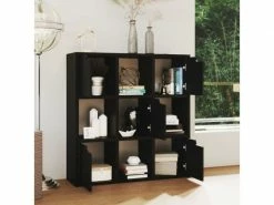 Vidaxl Bibliothèque Noir 88,5x27,5x88 Cm Aggloméré