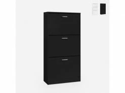 AHD_AMAZING_HOME_DESIGN Meuble Chaussure Vertical 63x24x115cm Avec 3 Portes 18 Paires Batu