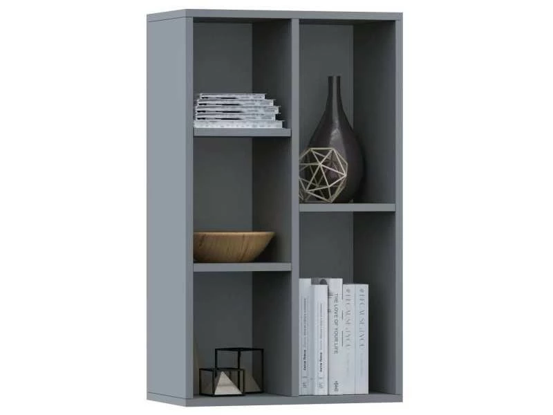 Superbe étagères Ligne Téhéran Bibliothèque/buffet Gris 45 X 25 X 80 Cm Aggloméré – Image 2