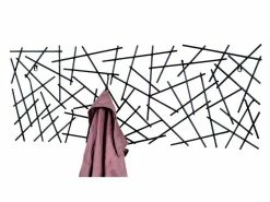 Chic Nuancemeuble Lot De 4 Garderobe Murale Lisbonne Anthracite L100 X P5 X H40 Cm