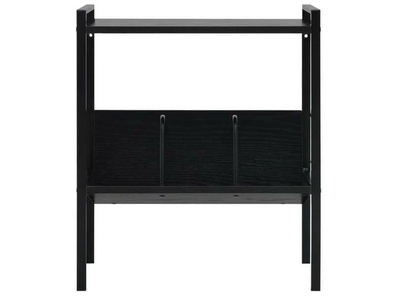 Chic étagères Categorie Wellington Bibliothèque 2 Niveaux Noir 52x28x59 Cm Aggloméré – Image 2