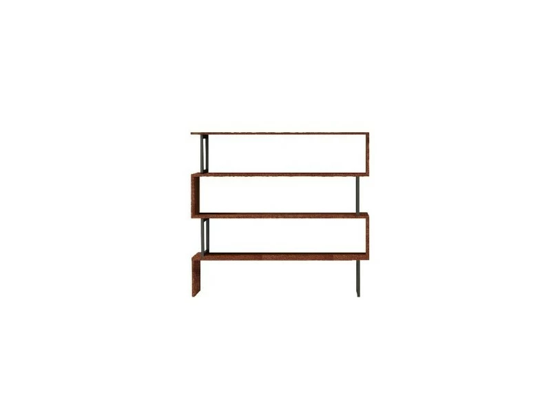 Homemania Bibliothèque Sirio - Noyer, Noir -145 X 34 X 120 Cm – Image 3