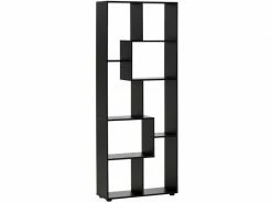 HOMCOM Bibliothèque étagère Meuble De Rangement Dim. 70l X 24l X 178h Cm En Zigazag Et 8 Espaces En Panneau De Particules Noir