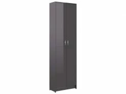 Vidaxl Garde-robe De Couloir Gris Brillant 55x25x189 Cm Aggloméré
