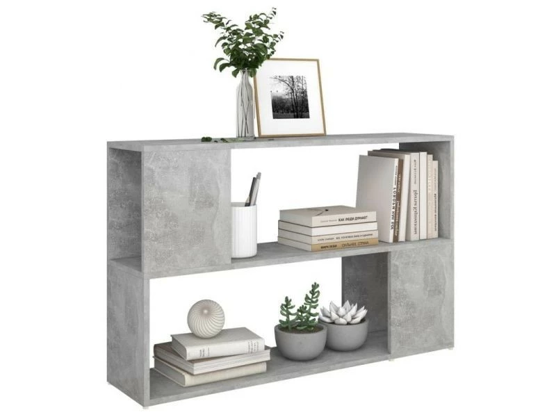 Vidaxl Bibliothèque Gris Béton 100x24x63 Cm Aggloméré – Image 3