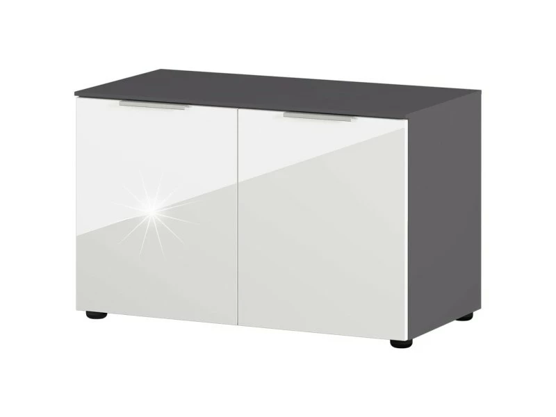 Germania Banc à Chaussures Gw-rimini 75x40x48 Cm Graphite Et Blanc