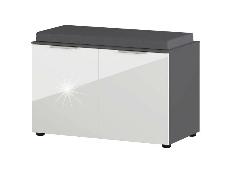 Germania Banc à Chaussures Gw-rimini 75x40x48 Cm Graphite Et Blanc – Image 3