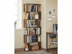 Bbliothèque Contemporain, étagère à 6niveaux, Meuble De Rangement, Cloison Séparateur,brun Rustique Lbc61bx