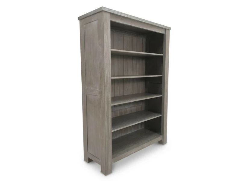 Bibliothèque 4 étagères Bois Massif Gris - Gabriel - L 120 X L 45 X H 170 - Neuf – Image 2