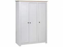 Vidaxl Garde-robe 3 Portes Blanc 118x50x171,5cm Pin Assortiment Panama