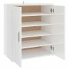 Vidaxl Armoire à Chaussures Blanc Brillant 60x35x70 Cm Aggloméré