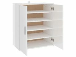 Vidaxl Armoire à Chaussures Blanc Brillant 60x35x70 Cm Aggloméré