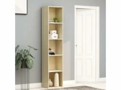 Vidaxl Bibliothèque Blanc Et Chêne Sonoma 40x30x189 Cm Aggloméré