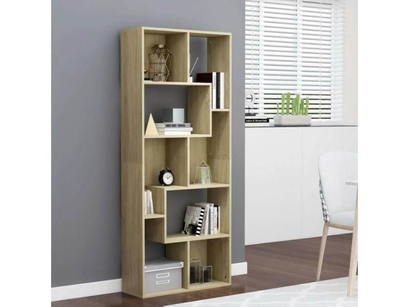 Vidaxl Bibliothèque Chêne Sonoma 67x24x161 Cm Aggloméré