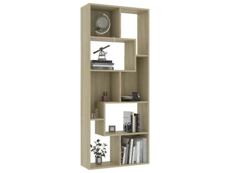 Vidaxl Bibliothèque Chêne Sonoma 67x24x161 Cm Aggloméré – Image 4