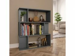 Vidaxl Bibliothèque/séparateur De Pièce Gris 80x24x96 Cm Aggloméré