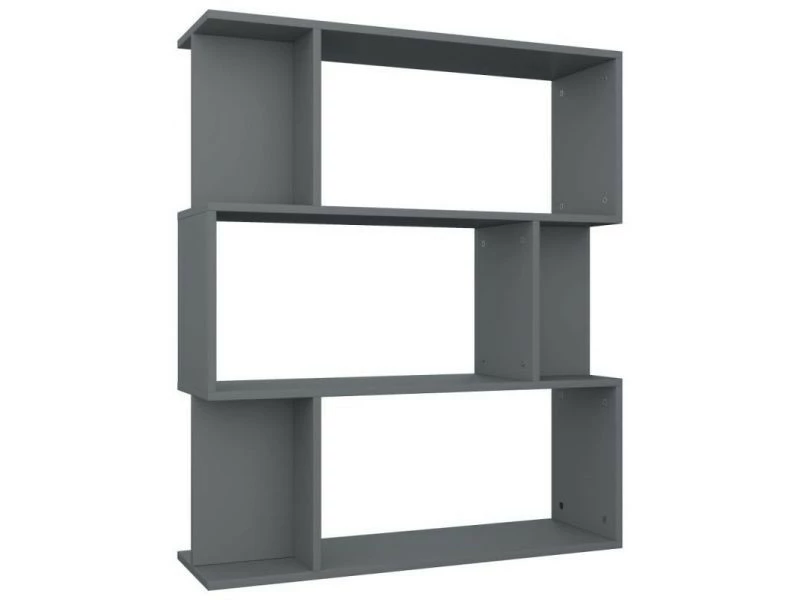 Vidaxl Bibliothèque/séparateur De Pièce Gris 80x24x96 Cm Aggloméré – Image 2