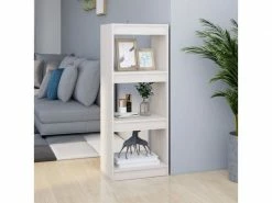 Vidaxl Bibliothèque/séparateur De Pièce Blanc 40x30x103,5cm Pin Massif