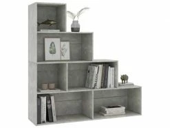 Moderne étagères Collection Kiev Bibliothèque/séparateur De Pièce Gris Béton 155x24x160 Cm