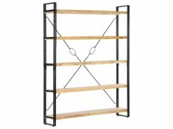 Distingué étagères Ligne Naypyidaw Bibliothèque à 5 Niveaux 140x30x180 Cm Bois De Manguier Solide