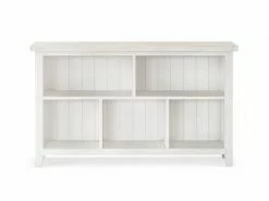 Bibliothèque Bois Blanc 130x33x78cm - Décoration D'autrefois