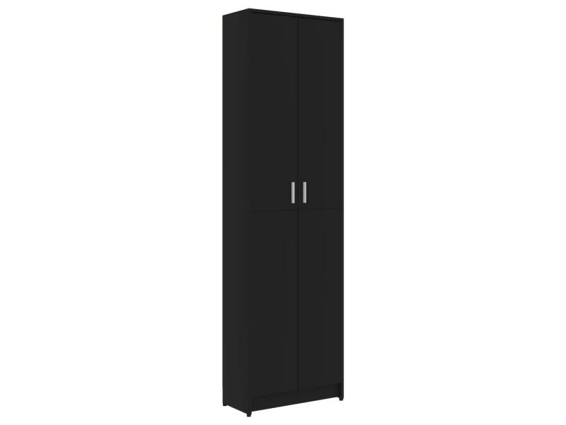 Vidaxl Garde-robe De Couloir Noir 55x25x189 Cm Aggloméré