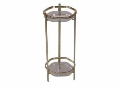 Support / étagère Pour Plante En Métal Couleur Laiton 45 Cm Med05116
